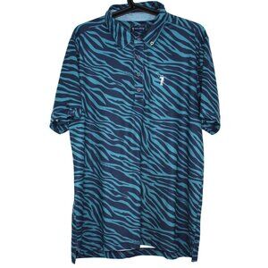 William Murray Mens Medium Geometric Pattern Perfromance Golf Polo Shirt F1092